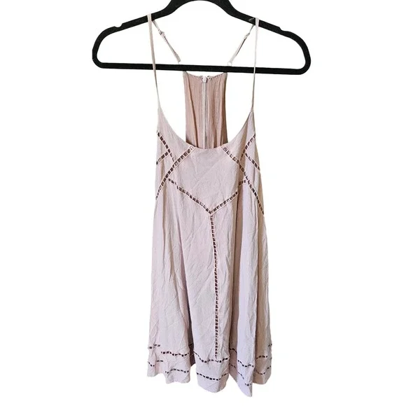 Lulus Sleeveless Mini Casual Light Brown Cutout Mini Dress Size Medium - Picture 2 of 8